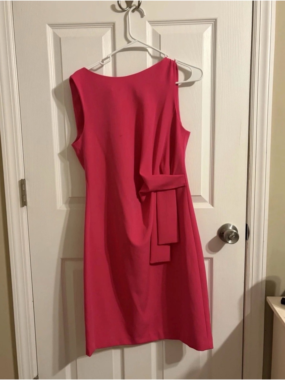 Tommy Hilfiger Hot Pink Sleeveless Tie-Detail Midi Dress